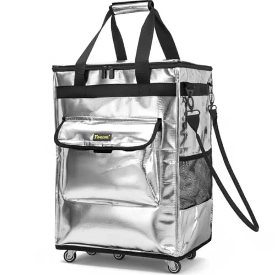 

BALEINE Reusable Grocery Bags on Wheels, Rolling Tote Bag, Shopping Trolley, Backpack Shopping Carts for Groceries