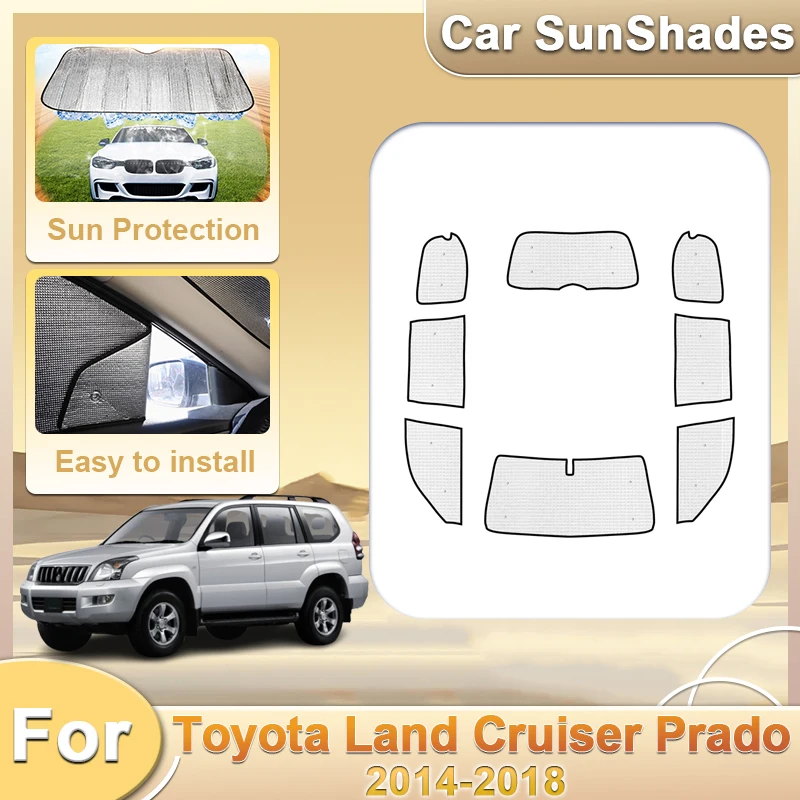 

For Toyota Land Cruiser Prado 120 Accessories J120 LC120 FJ120 2003~2009 Reflector Shade Sun Visor Silver Sun Sunscreen Window