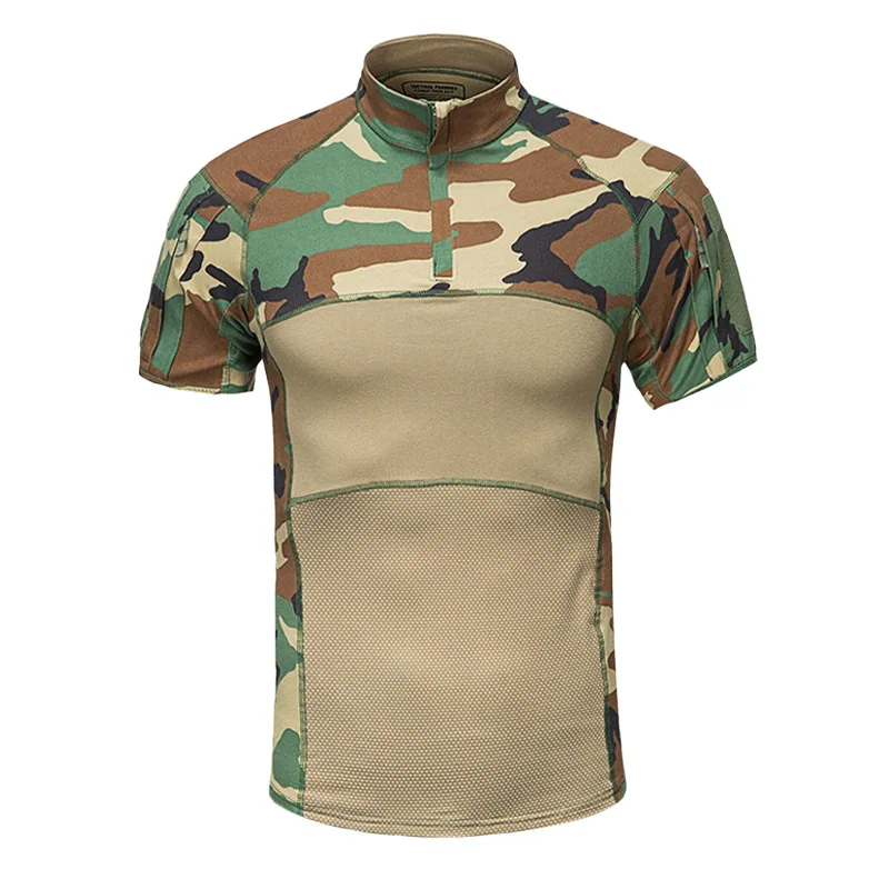 Hunting Jacket For Man 2024 New Summer Camouflage Tactical Outdoor Training Short Sleeve Hooded High Quality Runway