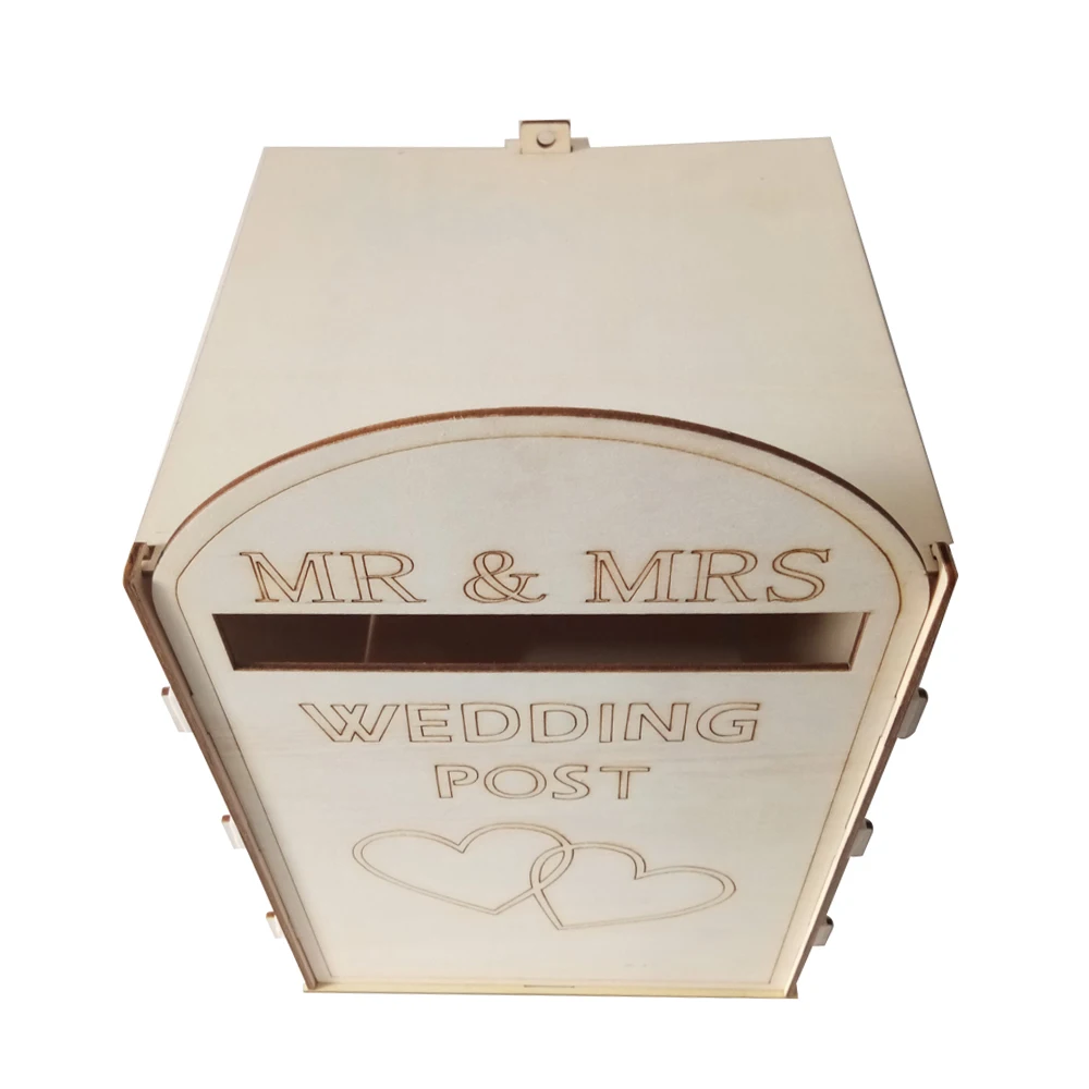 Деревянный свадебный почтовый ящик «сделай сам», почтовый ящик с замком, деревенский полый держатель для подарочных карт для приема, украшение для годовщины свадьбы