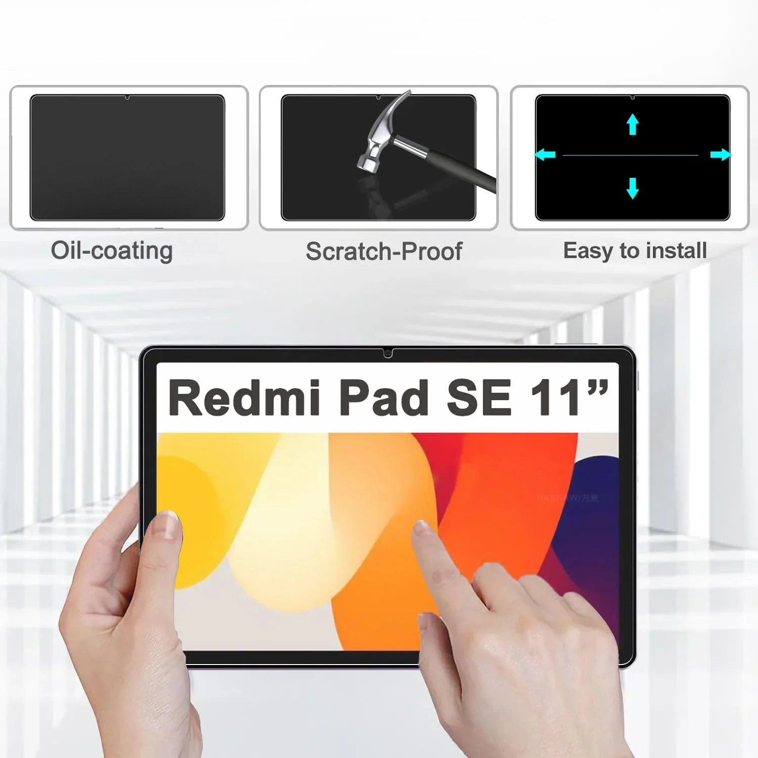 2 pçs hd protetor de tela de vidro temperado à prova de riscos para xiaomi redmi pad se 11 polegadas 2023 tablet película protetora