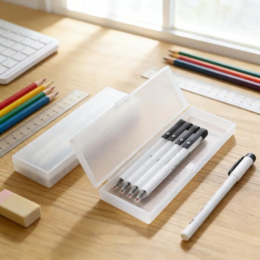 

Multifunctional Pen Holder Capacity Plastic Pen Storage Box Multifunctional Translucent Pencil Case Practical for School