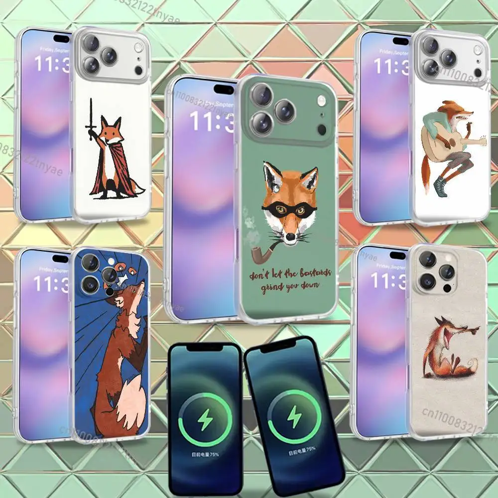 

Cute cartoon fox art Phone Case For iPhone 16,14,11,17,13,15,12,Air,Plus,Pro,Max,E,Mini Frosted for MagSafe Magnetic Wireless