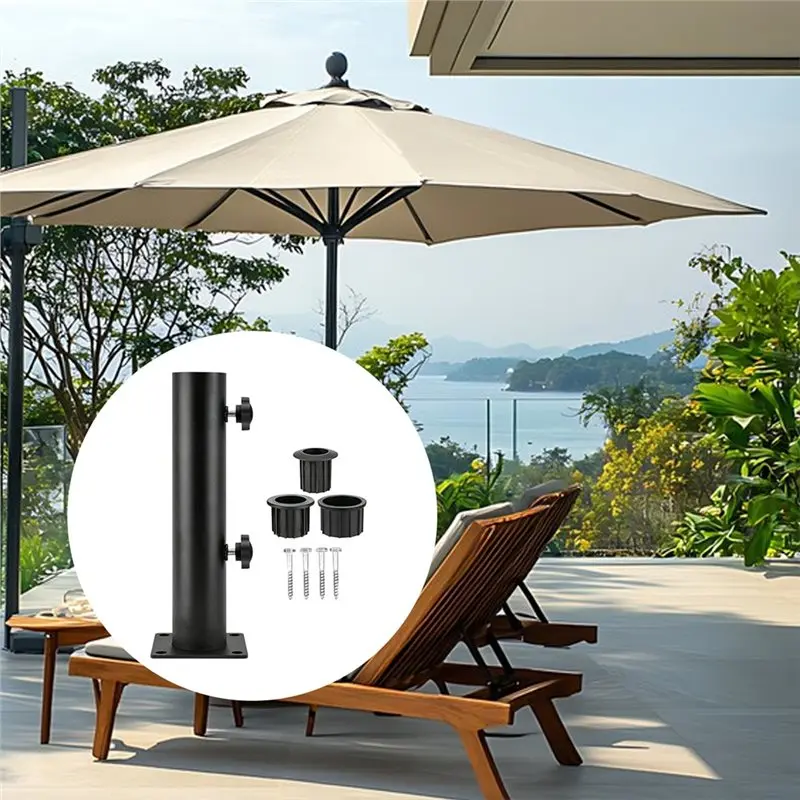 AB66-Outdoor Holder Mount Clamp Universal Parasol Stand Base Bracket Umbrella Tube Mount DIY