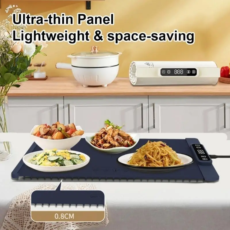 u1je silicone tray tray درجة حرارة قابلة للتعديل حصيرة تسخين قابلة للطي 220 فولت أجهزة المطبخ للأطباق الساخنة اليومية