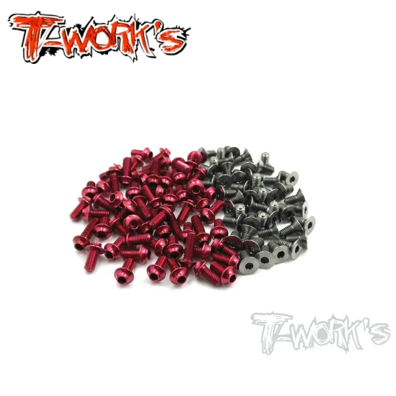 

Original T works TASSU-D06 64 Titanium &7075-T6(UFO Head) Red Screw set 96pcs.( For VBC WildFire D06) Rc part