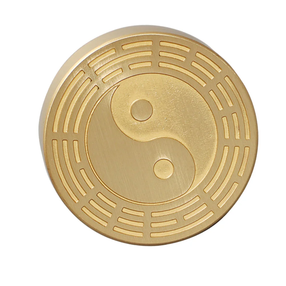 Brass Ruler Paperweight Round Letter Solid Paperweights Creative Office Copper Painting Letterweigt Desktop Shape