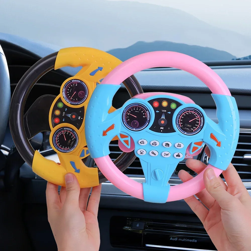 Children's Simulation 360 Degree Rotation Simulate Driving Car Suction Cup Steering Wheel Toys Baby Puzzle Enlightenment Props