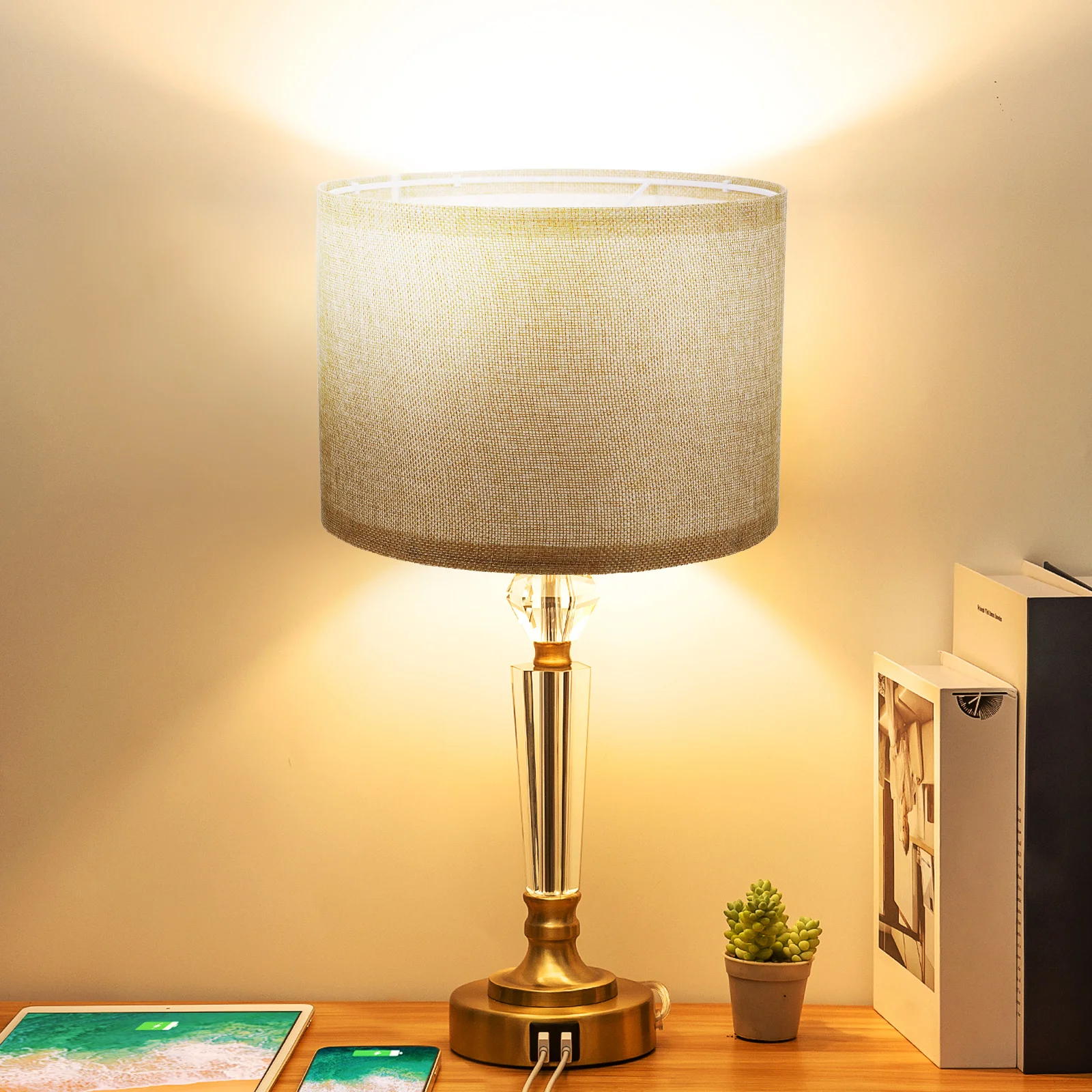 

Linen Lampshade Desk Shades Table Lamp Cover Fabric Natural Drum Lampshades Replacement for Desk Lamps Indoor Bedroom Living