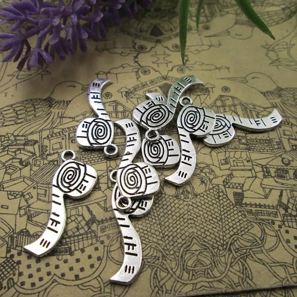 

100pcs--27*10mm scarf both side Charms For Jewelry Making DIY Findings Antique Silver Color Alloy Pendants