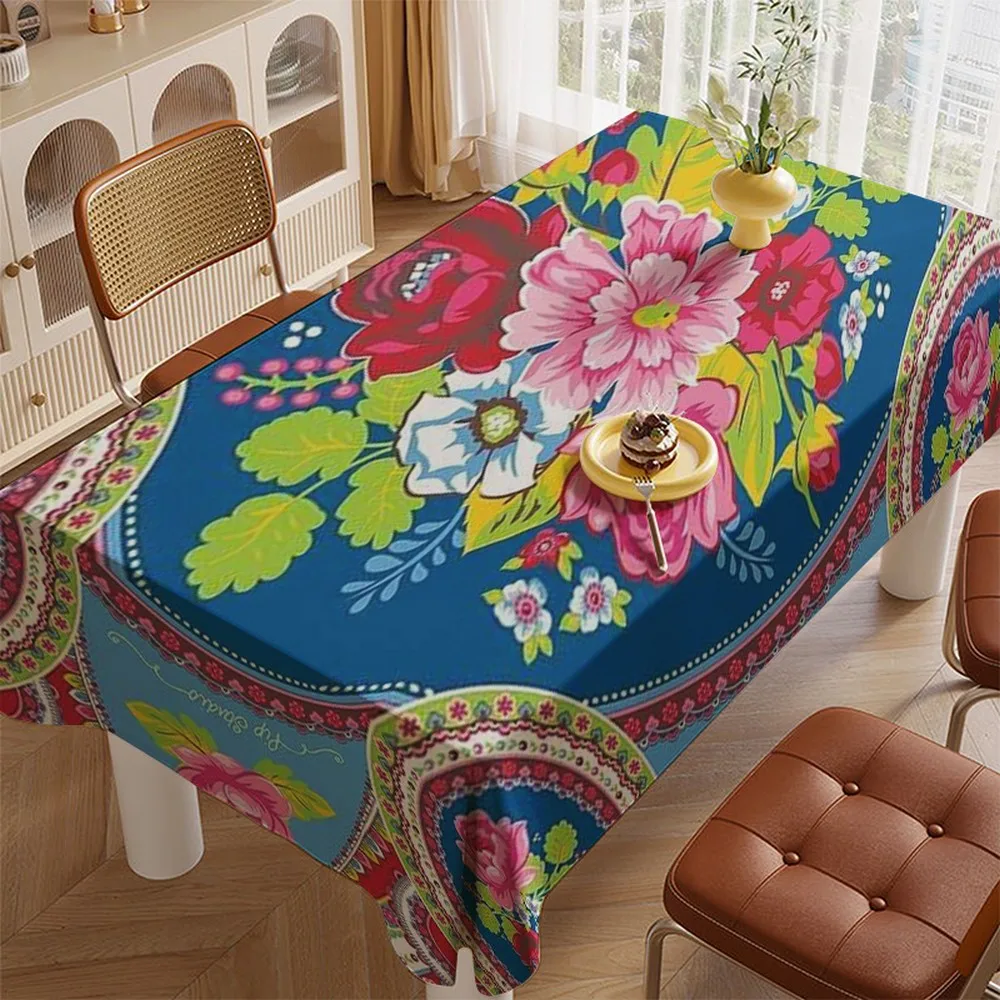 Exotic Floral Tablecloth Restaurant Kitchen Tablecloth Living Room Home Decoration Rectangular Party Decoration