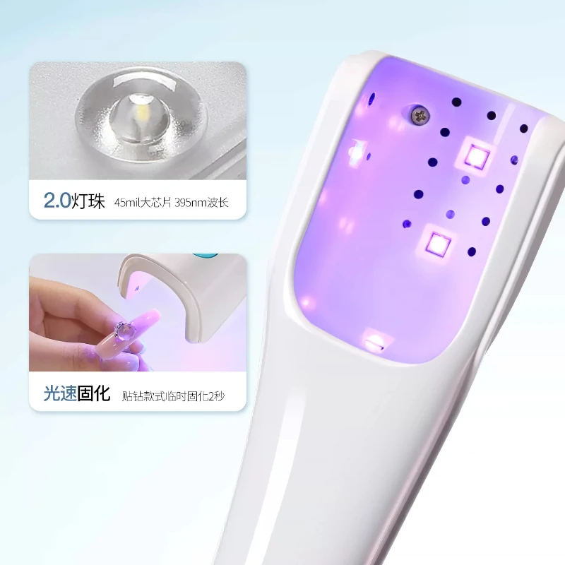 Touch Lamp Nail UV LED Dryer Portable Rechargeable Flashlight UV Light for Drying Nails Gel Polish Lamps Machine Pin Cure Tools