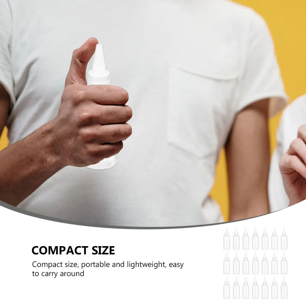 

30Pcs 60ml Plastic Squeeze Bottle Clear Pointed Mouth Dispenser Durable Reusable Easy to Carry Leak Free Lightweight