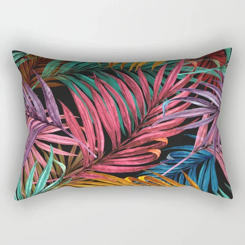 Tropical Flower Plant Bed Pillowcase Travel Bedroom Rectangular Small