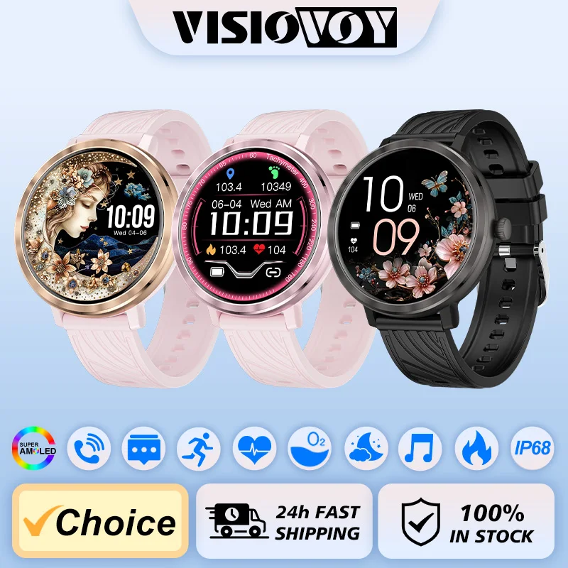 

Super Thin Amoled Smart Watch for Men and Women, Bluetooth Call, Heart Rate, Health Monitor, Voice Assistant, MT55, 1.43 ", 2024