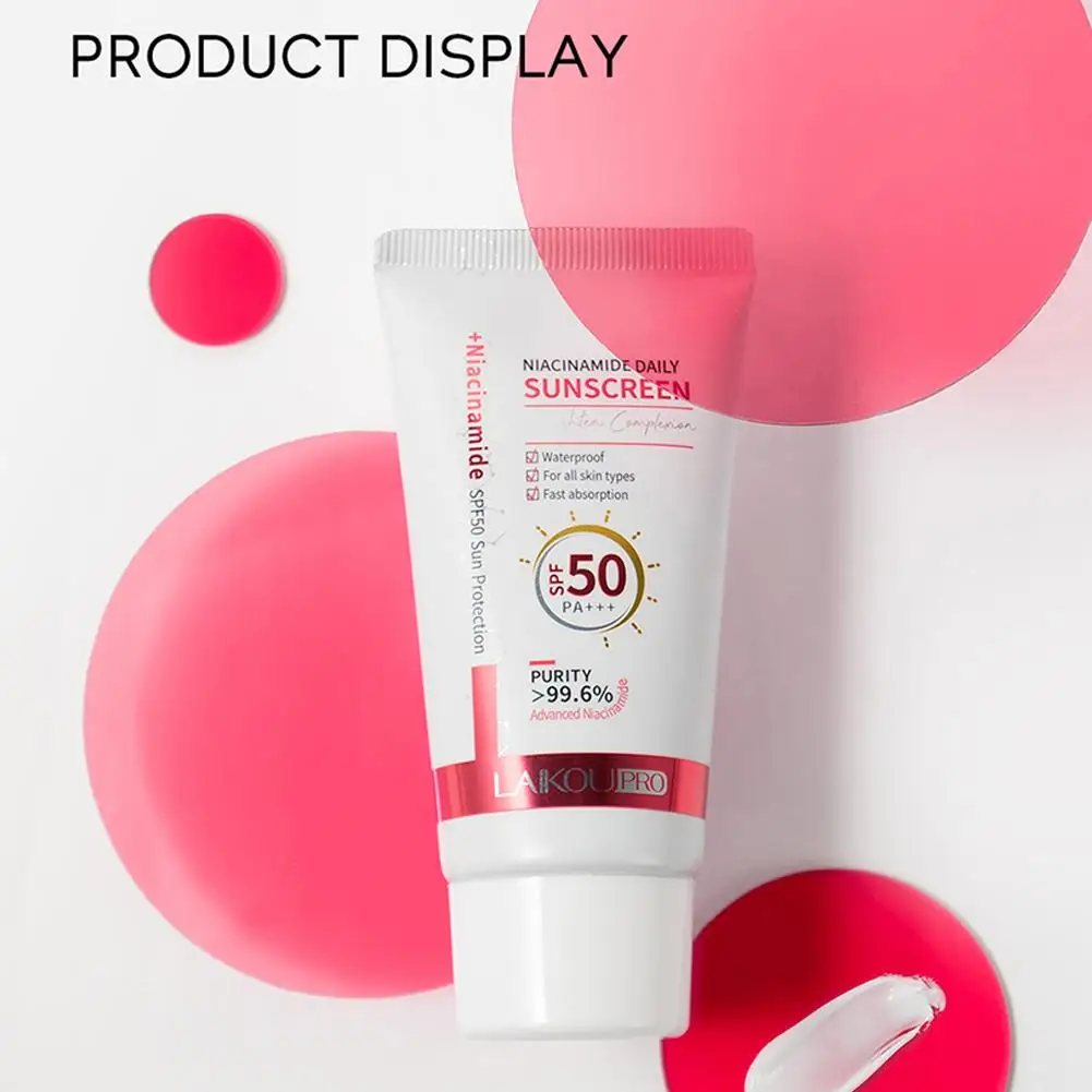 50 ml Nicotinamid-Tages-Sonnenschutz – Lichtschutzfaktor 50 PA+++, wasserfester, langanhaltender, feuchtigkeitsspendender Gesichts-Sonnenschutz für alle Hauttypen