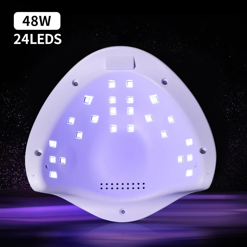 Secador de unhas lâmpada uv led luz do prego 48w para salão profissional rápido secador de gel de unhas com 4 temporizadores sensor automático display lcd