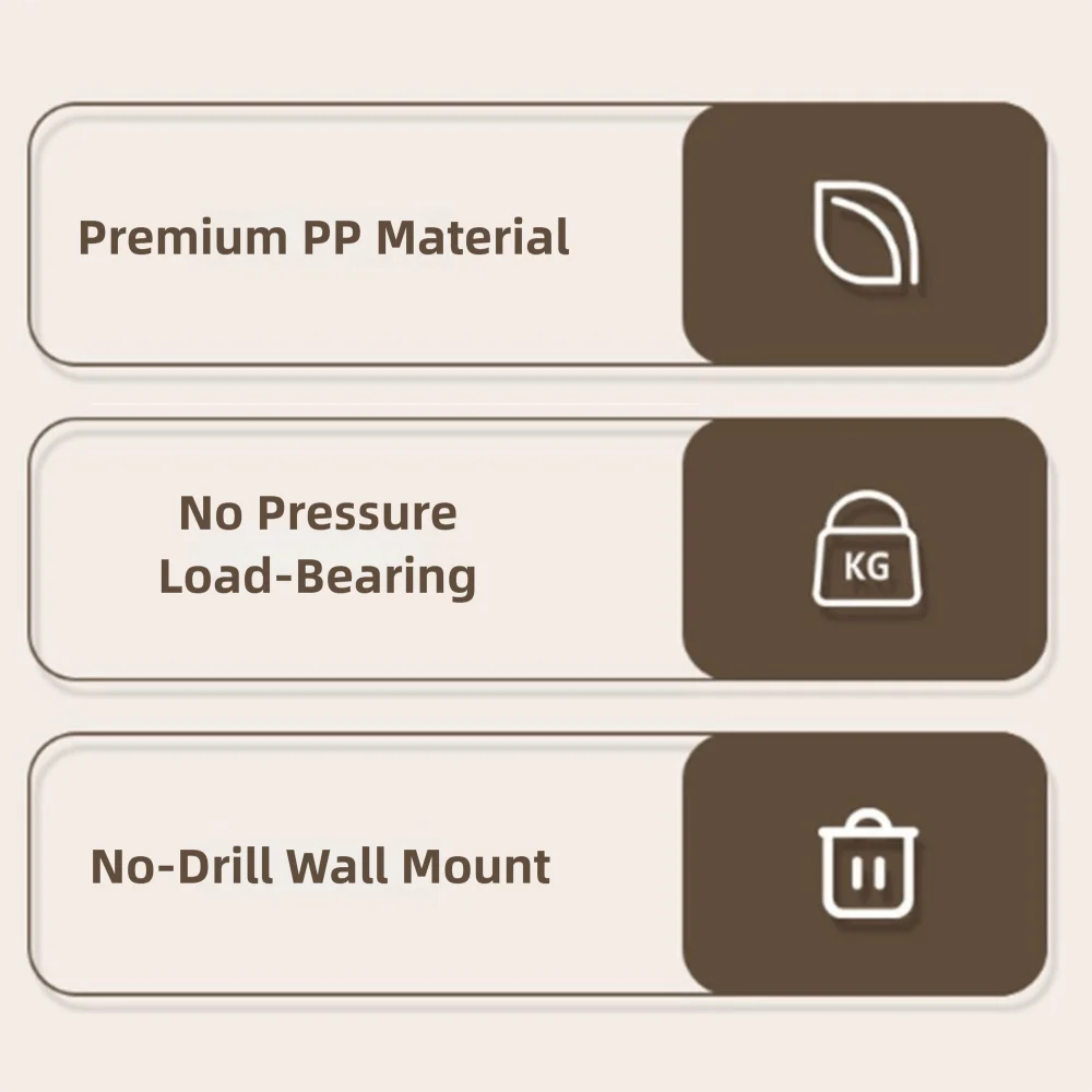 

Compact 7/11L Wall-Mounted Trash Bin No-Hole PP Wall Hanging Rubbish Bin with Lid Durable Bathroom Trash Can Waste Basket