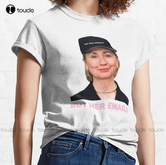 But Her Emails  , Pink But Her Emails  Classic T-Shirt Hillary Clinton, Trump Pirate Shirt Men Funny Art Streetwear Cartoon Tee