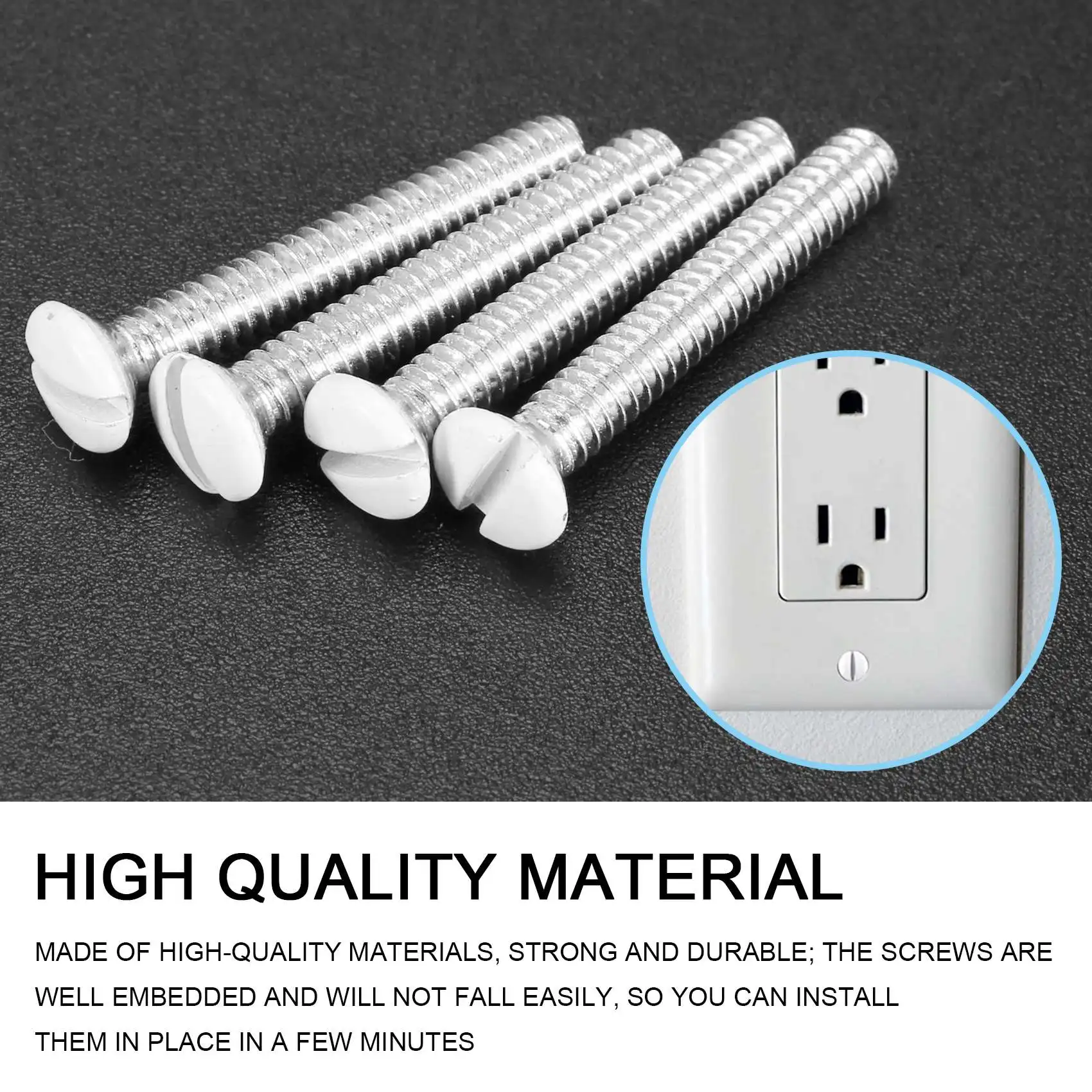 120 Pcs White Wall Plate Screws 1 Inch Long Slotted 6-32 Threads Switch Cover Screws Oval Head Milled Slot Screws Wall