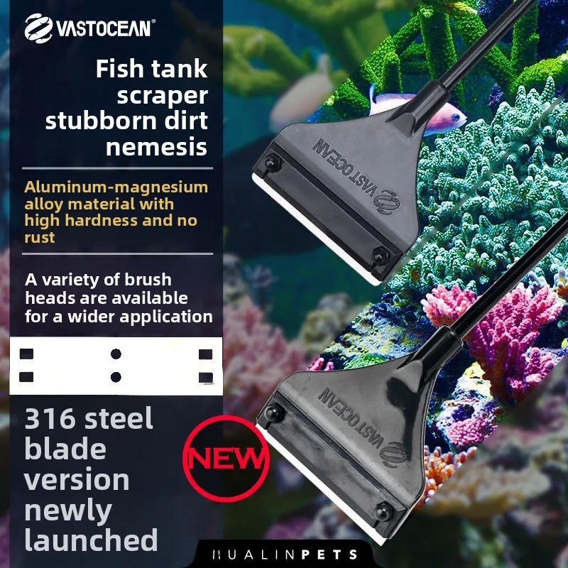 

VASTOCEAN Magnesium Alloy Aquarium Algae Scraper-Rustproof Algae Cleaning Tool for Glass/Acrylic Tanks-Fish Tank Maintenance Kit