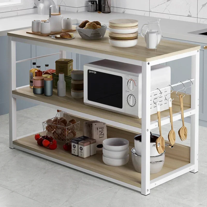 Floor Multi-layer Microwave Shelf Household Seasoning Pots Dishes Bowl Rack Cupboard Kitchen Storage Organizer