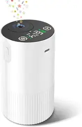 Aromatherapy Diffuser for Home with Battery Indicator, Portable Scent Air Machine 1/2/3&Continuous Mist Timer Function-White