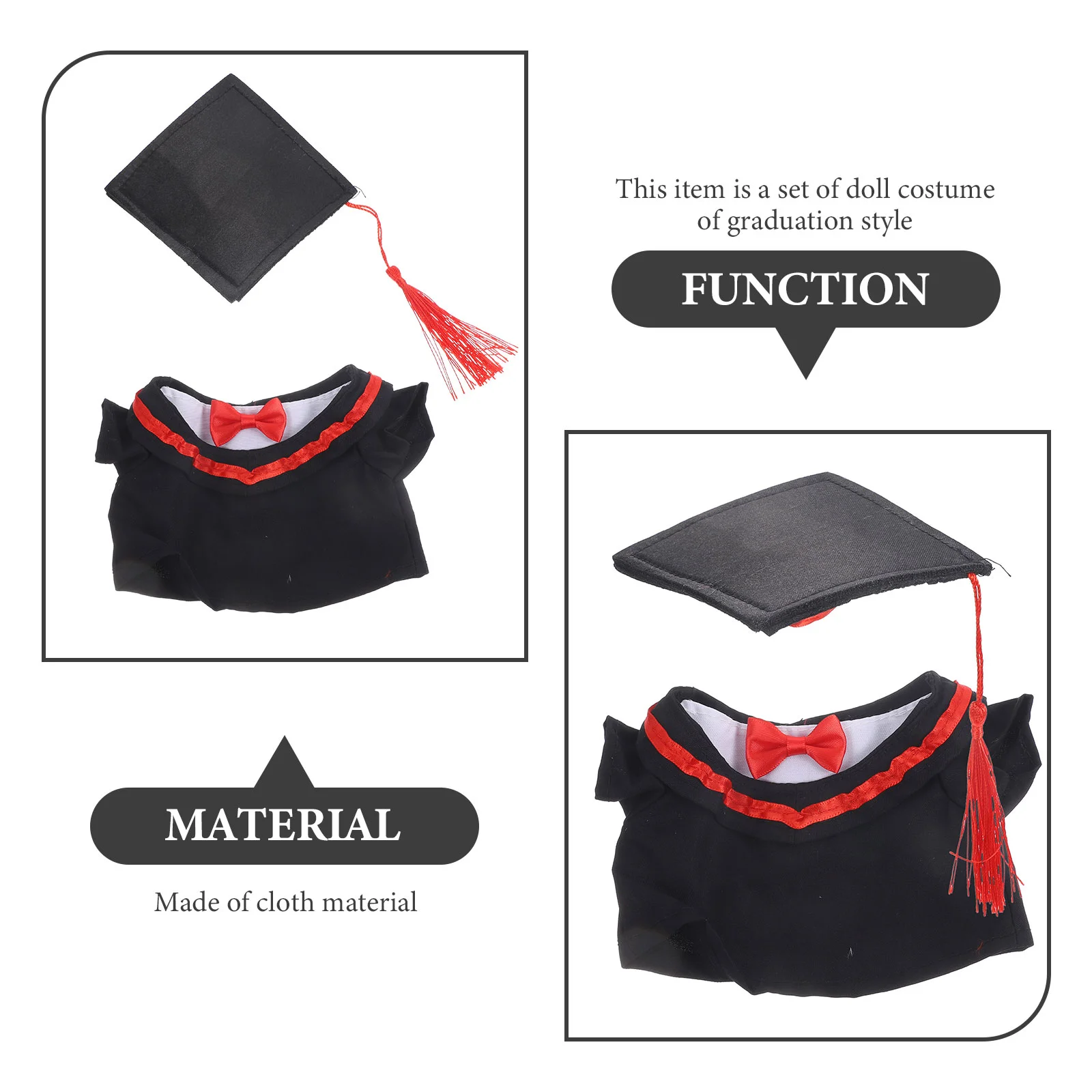 Hats Gifts Graduation Gown Decor Clothing Clothes for Plush Dolls Outfits Dress up Style Baby