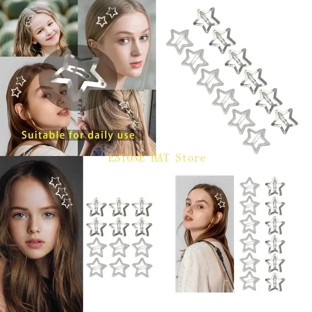 

49MF Dopamine Look Star Hairpin Hair Clip Carnival Hairpin for Girls