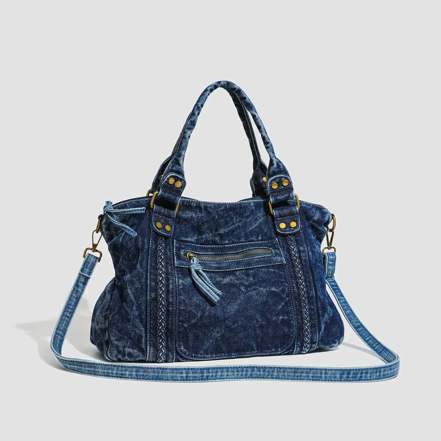 

Casual Denim women handbag Large capacity High Quality Jeans female Shoulder Bag big totes Travel Ladies crossbody bags blue