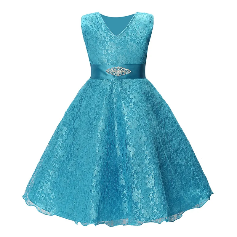 

Kids Tales Children's Summer Girls Dress Skirt Diamond Belt Girl Wedding Dress/ Gown