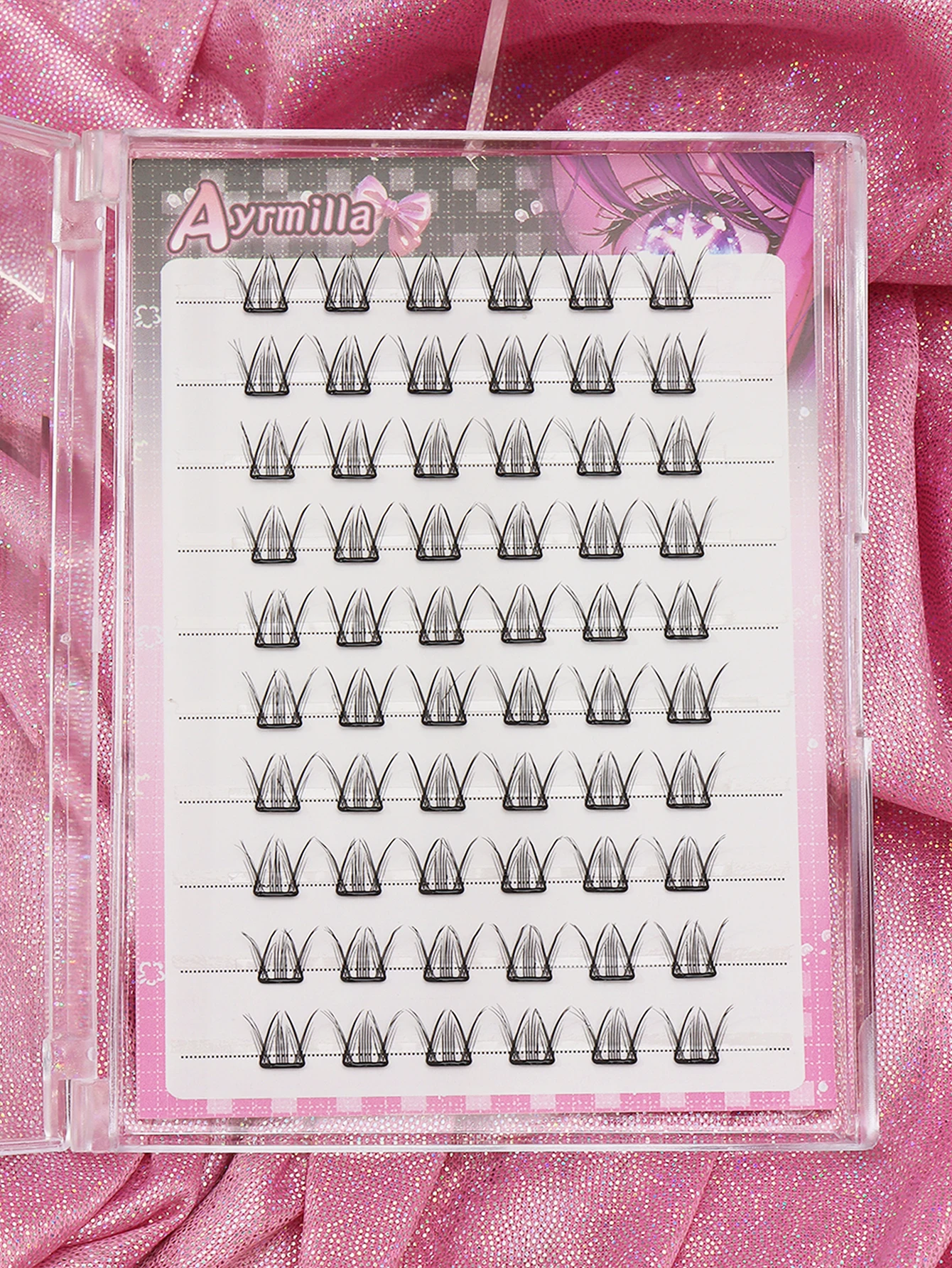 10 rows of natural female group love bean, fox eye, cat eye, no need for glue, convenient and reusable false eyelashes