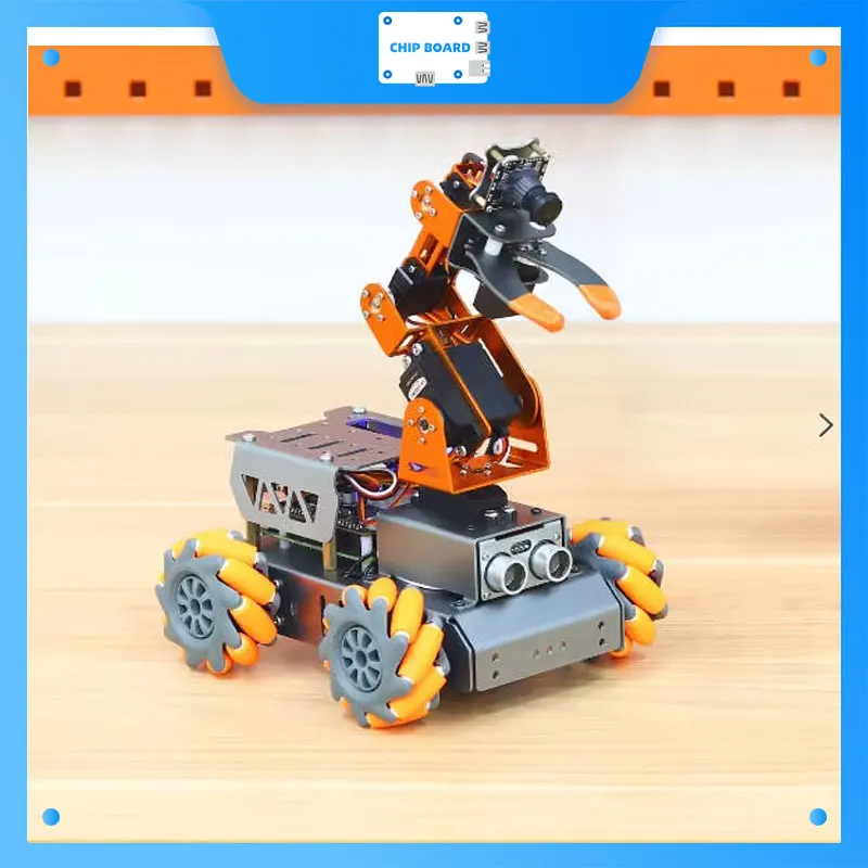 MasterPi Hiwonder AI Vision Robot Arm with Mecanum Wheels Car Powered by Raspberry Pi Open Source Robot Car