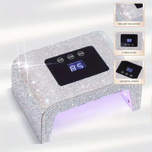 DianaBeauty Lámpara de uñas LED UV Secador de uñas profesional de 15 W con pantalla táctil LCD y 3 configuraciones de sincronización 15 LEDS Herramientas de lámpara de manicura