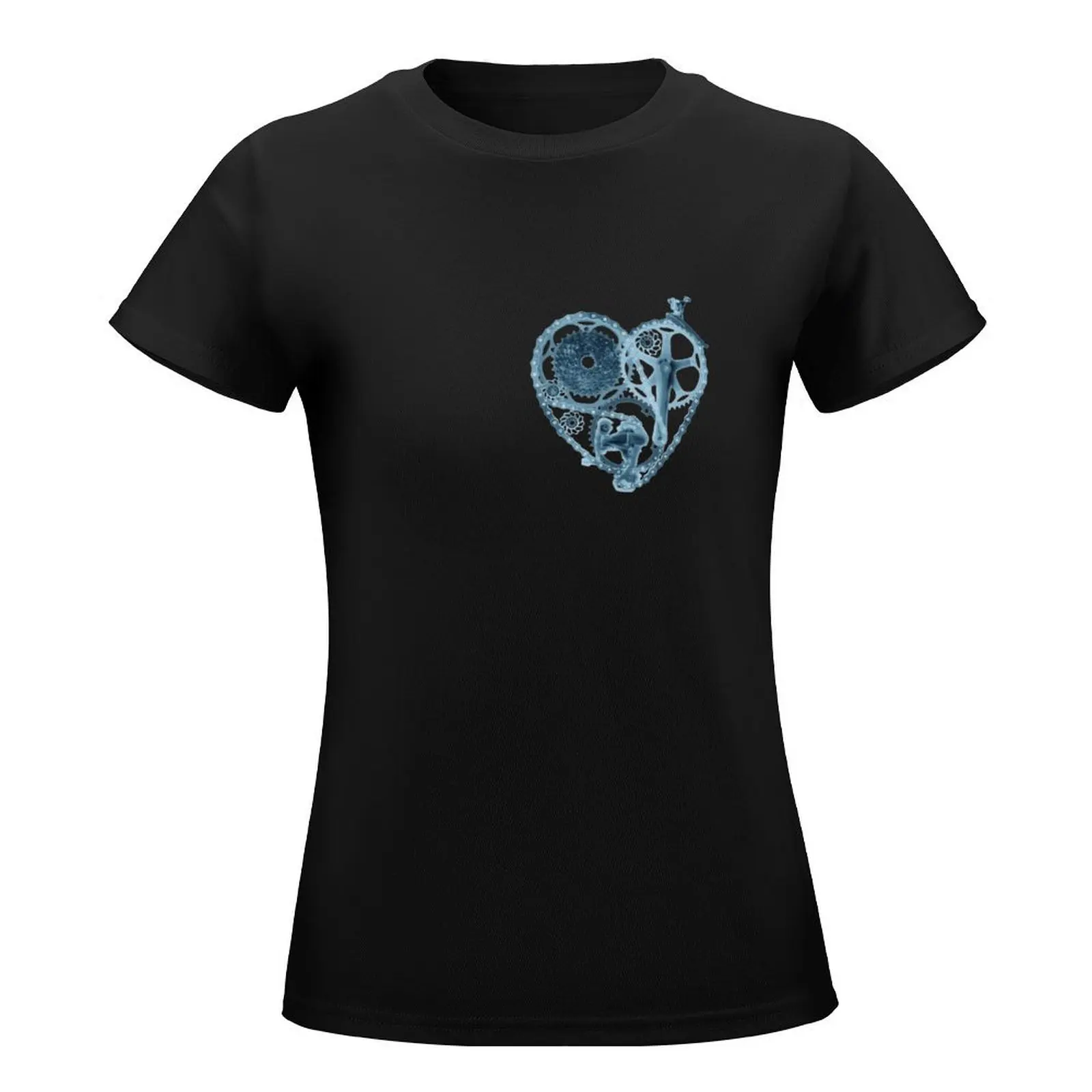 Bike Lover Heart x-ray T-Shirt aesthetic clothes Short sleeve tee summer top funny woman t shirt