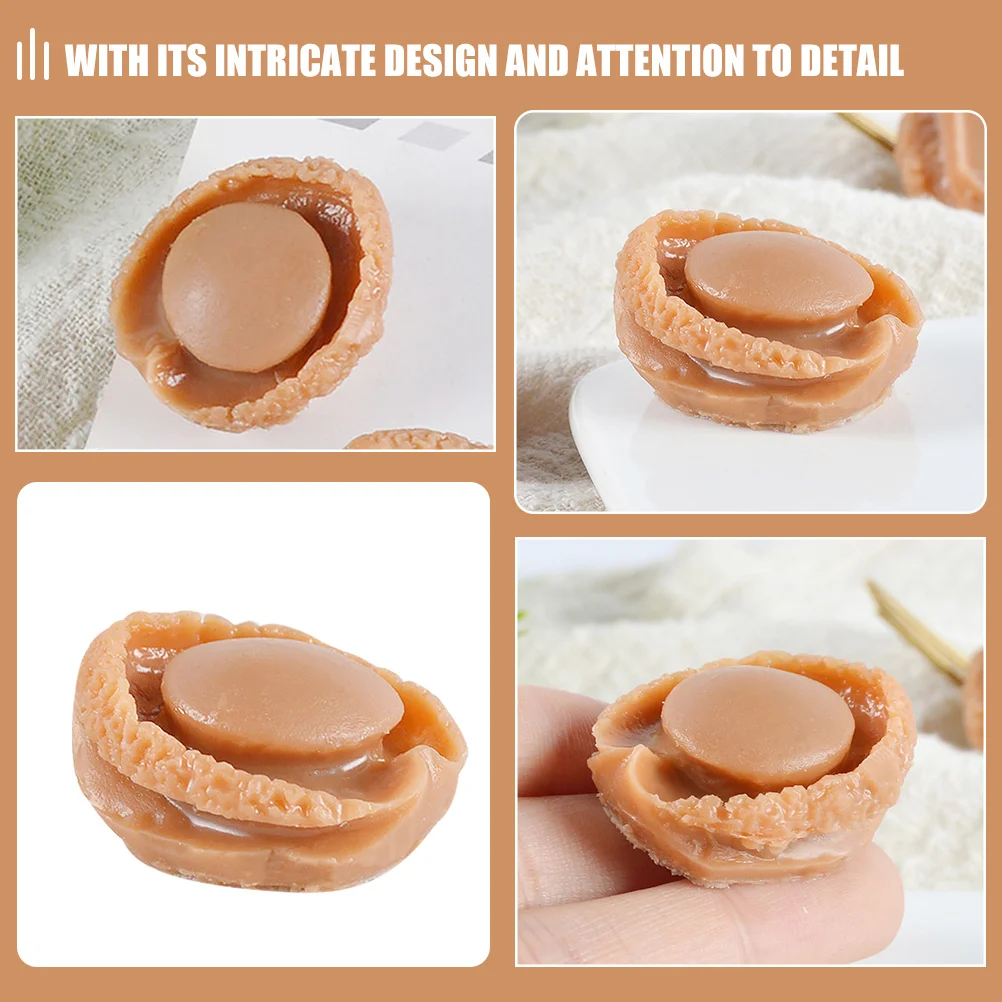 4 stks Mini Abalone Voedsel Realistisch Plastic Speelvoedsel Voor Diy Craft Hars Ornament Huis Decor Mini Keuken Scène