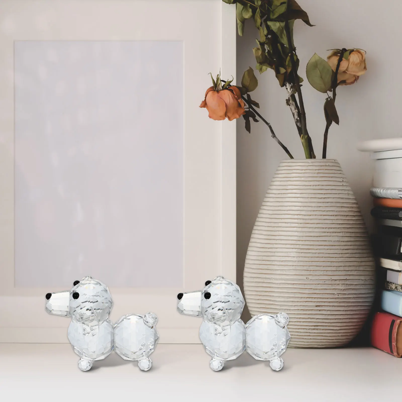

1Pcs Crystal Dog Craft White Crystal Puppy Ornament Home Decoration Gift Creative Puppy Desktop Adornment Animal Collection