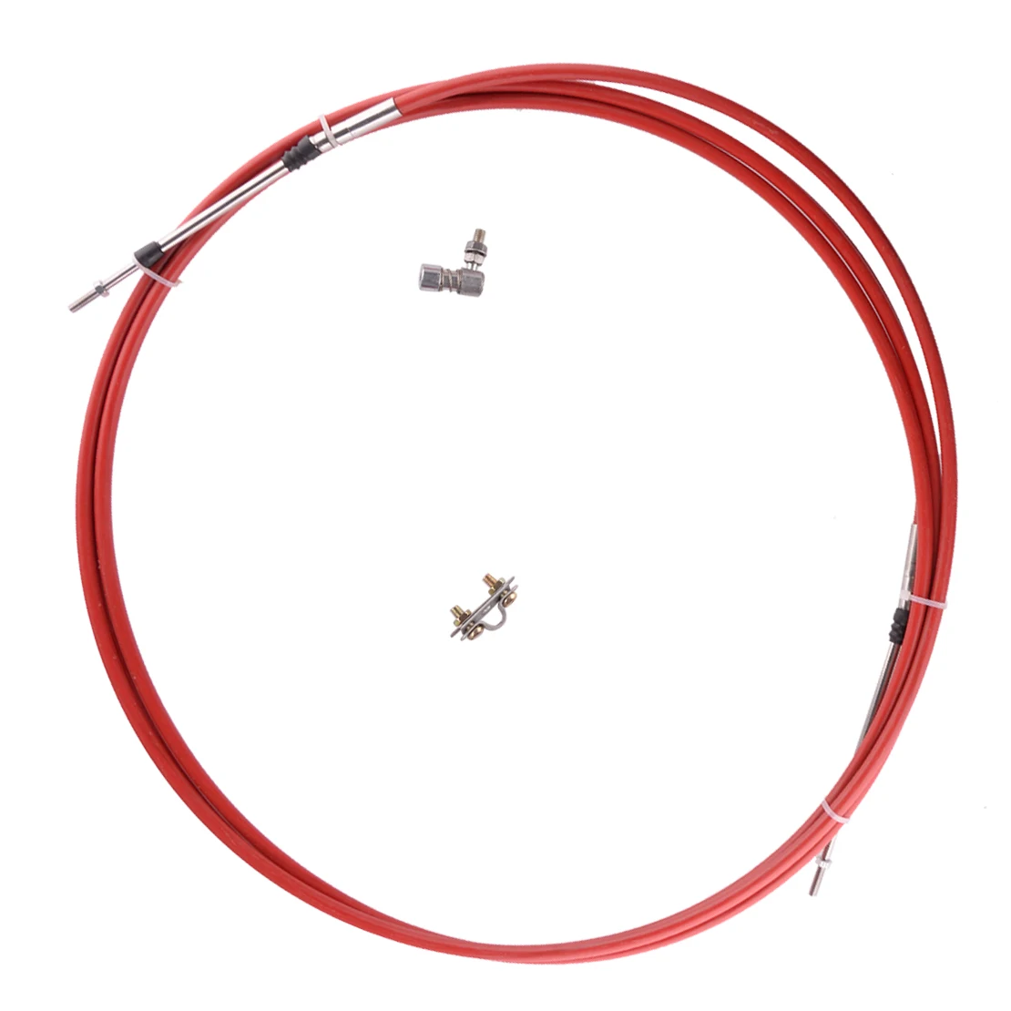 

Marine Boat Throttle Control Cable 16 Feet Fit For Yamaha Outboard with 10-32UNF Threaded Connector Red Stainless Steel