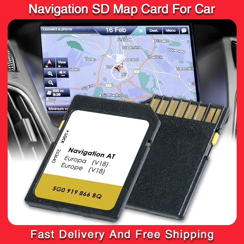 

for Passat B8 2014-2017 Sat Nav AT 2023 V18 Discover Media MIB1 Navigation SD Card UK EU