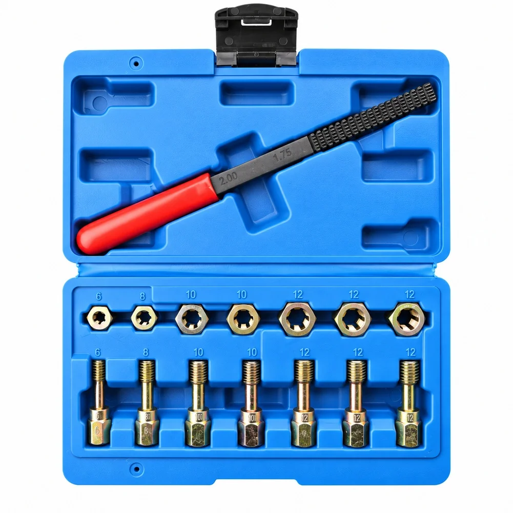 15Pcs Thread Repair Kit Thread Restorer Set For Auto Mechanic For Repairing Damaged Internal And External Threads On Bolts