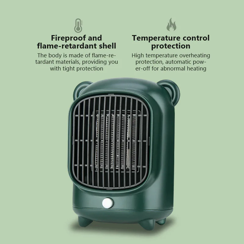 جديد 500 واط سخان كهربائي الكرتون شتاء دافئ منفاخ الهواء الساخن مروحة صغيرة سخان سطح المكتب PTC السيراميك التدفئة مروحة دفئا لغرفة المنزل