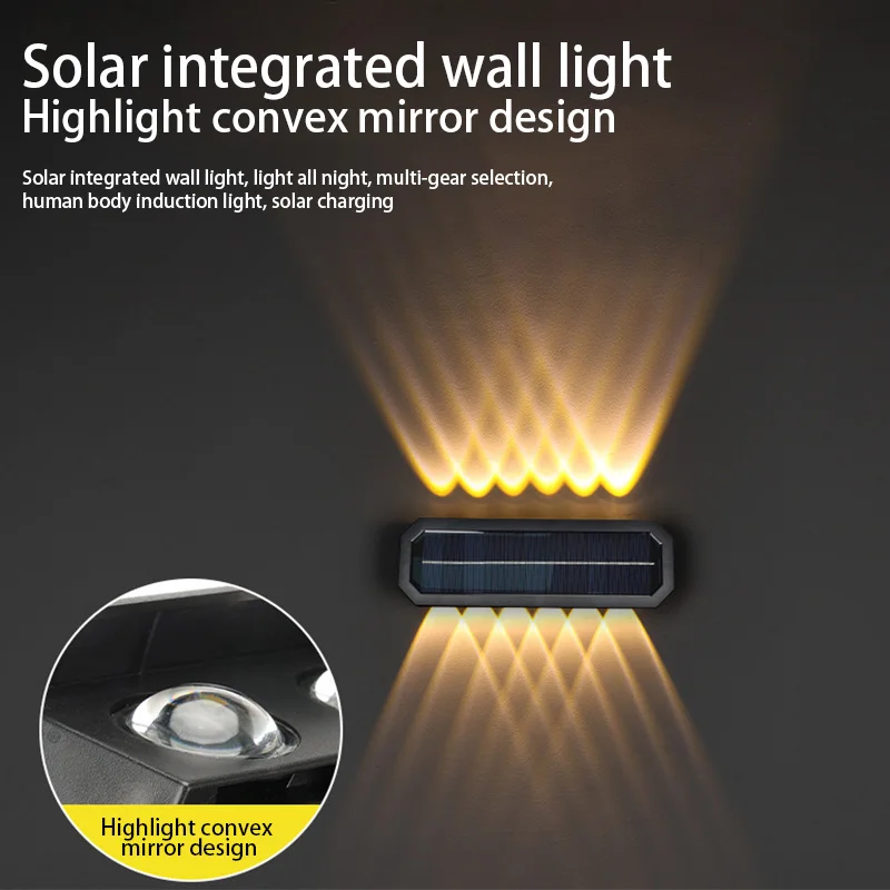 

1/2 шт. 10/12 светодиодный настенный светильник на солнечной батарее, двухцветный регулируемый светильник, наружное освещение, декоративный светильник для наружной стены