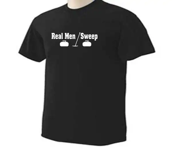 T Shirt Curling Real Men Sweep Curlers Stones House Ice Sport