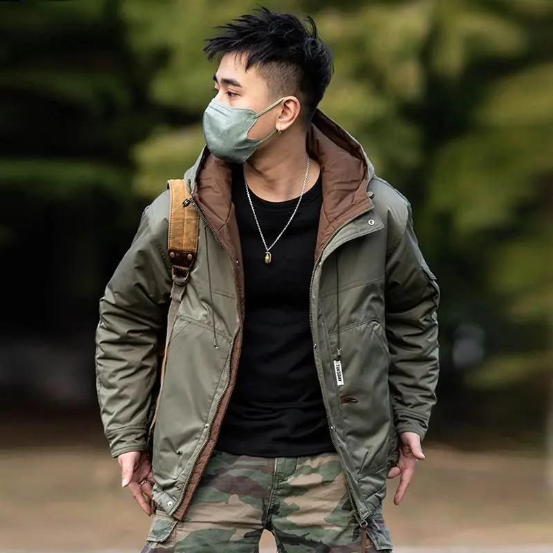 Multiple Pockets Windproof Waterproof Autumn Winter Coat Men Bomber Jacket Military Tactical Outdoor Cotton Jacket Thickened Top