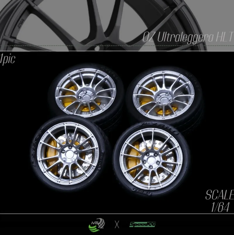 1/64 SpeedCG 9.4/10mm Ruote Modificate per Auto SE035/SE036/108 Pneumatici in Gomma Ruote in Resina Adatte per 1:64 Modello di Auto Statica Ragazzo Regali