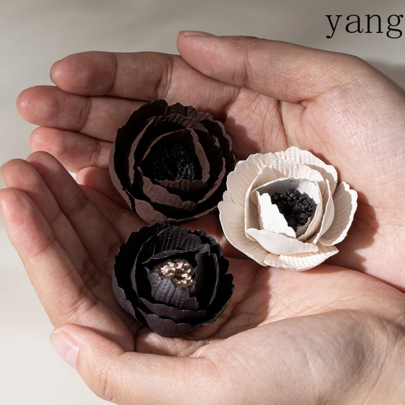 LTT Intangible Cultural Heritage Hand-squeezed Ceramic Flower Zen Thread Fragrance Wabi Sansa Wind Fragrance Insert Ornament