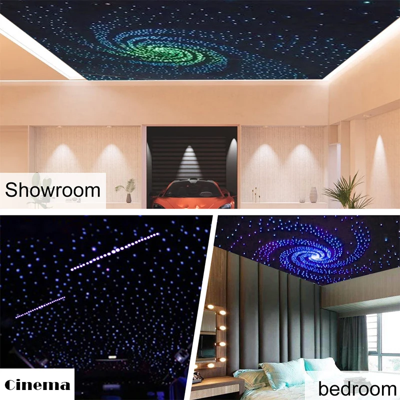 New 16W Twinkle RGB Fiber Optic Star Ceiling Lights Kit Smart  Control LED Starry Sky Fiber Optic Light Home Theater Ceiling