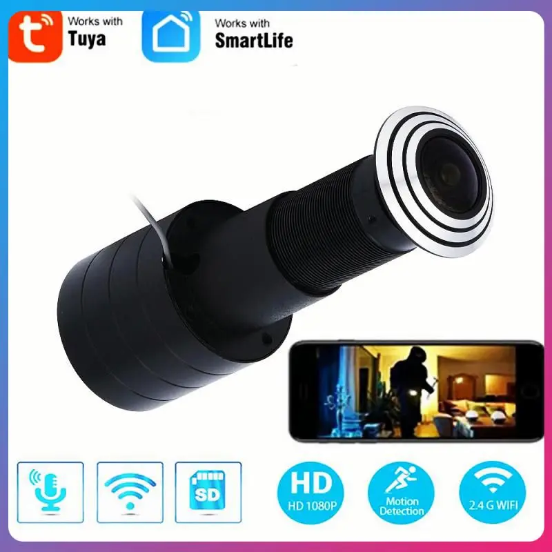 Tuya Smart Home Wifi Camera IP Camera Video Surveillance Wide Angle Fisheye Lens Peephole CCTV Work With Smart Life App