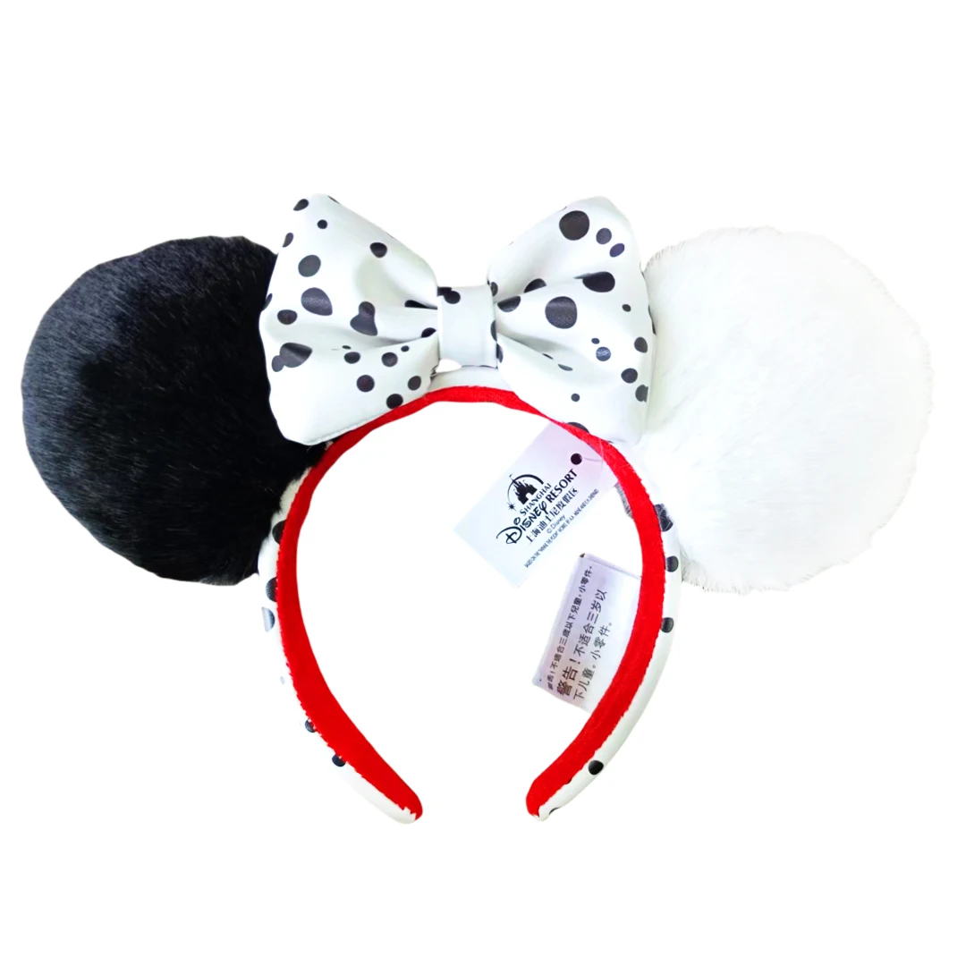 2025 Disney Cruella Lightyear Minnie Mouse Ear Headband Villain Bows EARS COSTUME Headband Cosplay Plush Adult/Kids Headband Gif