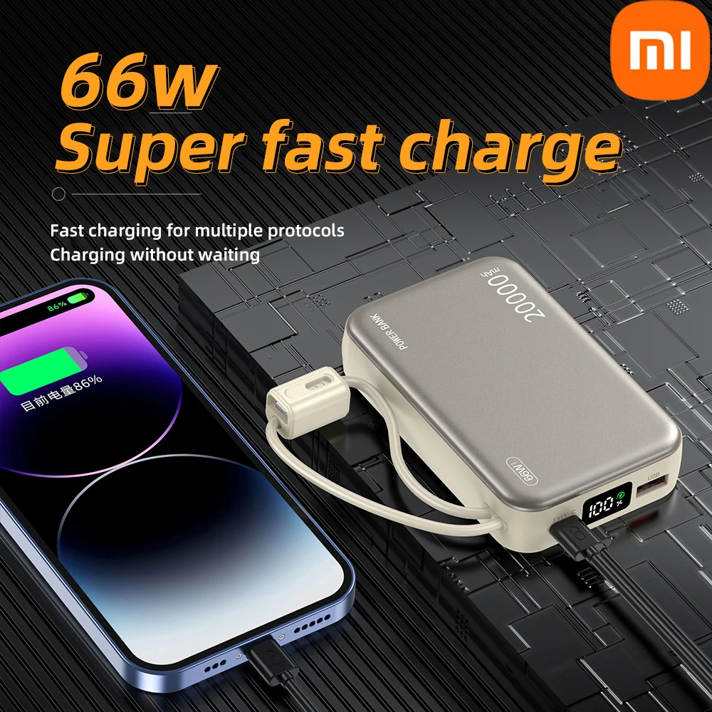 Xiaomi mijia 20000 мАч 66 Вт CCC Power Bank с быстрой зарядкой, совместимый с QC/PD | Портативное зарядное устройство для iPhone серии 12-16 Huawei Samsung Xiaomi mijia 20000 мАч 66 Вт CCC Power Bank с быстрой зарядкой, совместимый с QC/PD | Портативное зарядное устройство для iPhone серии 12-16 Huawei Samsung